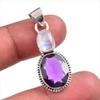 Подвеска из натурального аметиста, радужного лунного камня, из цельного серебра 925 пробы, 1,50 дюйма, J1O24