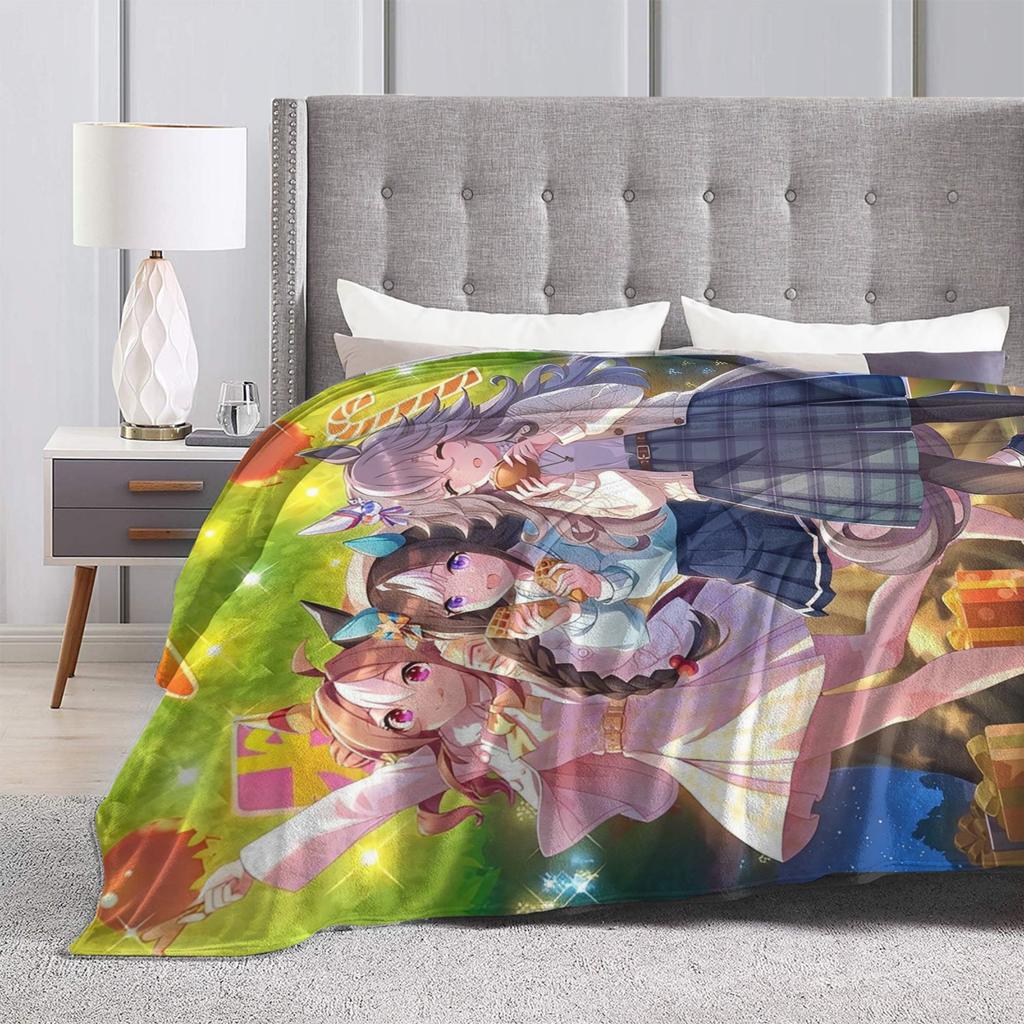 Umamusume Pretty Derby Anime Blankets Velvet All Season Multifunction Super Soft Throw Blanket for Bed Office Bedspreads