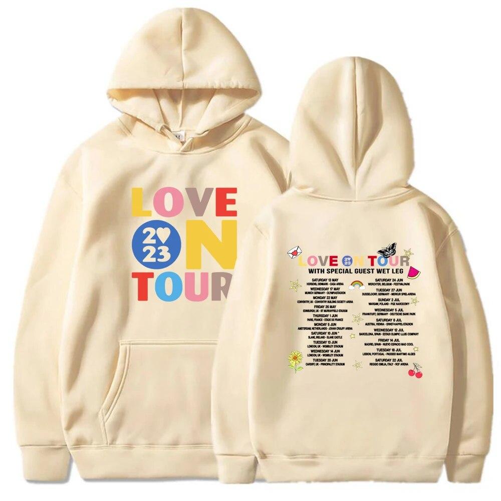 Толстовка Love on Tour 2023 HS Concert Толстовка с капюшоном Music Lover Эстетические пуловеры Унисекс Толстовки с рисунком Love on Tour Мерч Унисекс