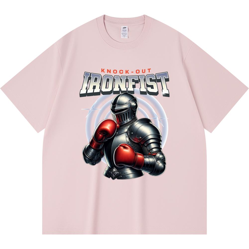 Футболка из 100% хлопка плотностью 230 г/м2 с принтом Ironfist, забавная футболка из чесаного хлопка в стиле Харадзюку