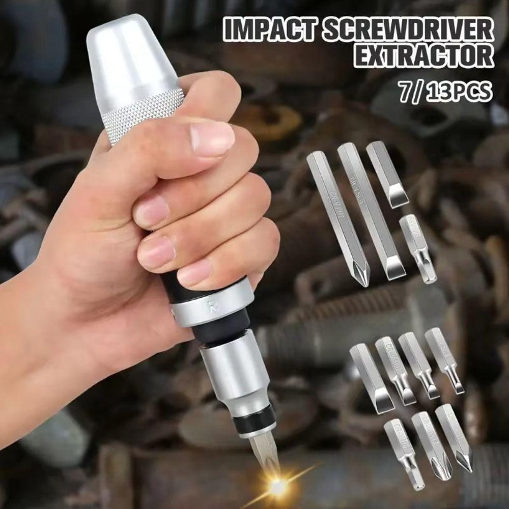 Hand Tools 7/13pcs Manual Impact Screwdriver Nut Strike Impact Driver  Disengage Frozen Bolts