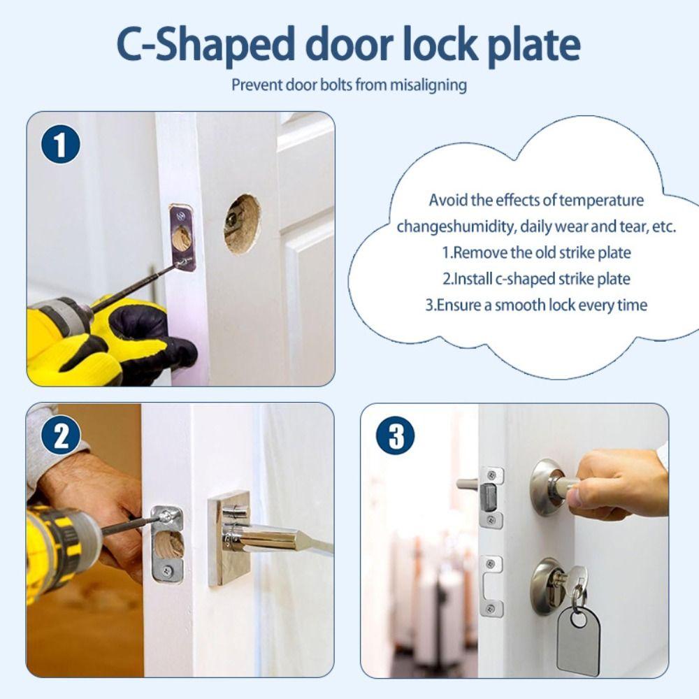 Reinforced Security Door Protector Solid Iron Construction Door Lock Plate Home Security