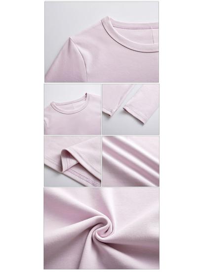 Женская футболка с длинным рукавом Осень 2025: Гребенной хлопок, Универсальный дизайн с открытой строчкой, Простой круглый вырез.