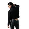 Vintage Court Style Double Breasted Short Jacket Women Stand Collar Black Slim Fit Streetwear