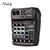 Muslady AI-4 Compact Mixing Console Digital Audio Mixer 4-Channel BT MP3 USB Input +48V Phantom