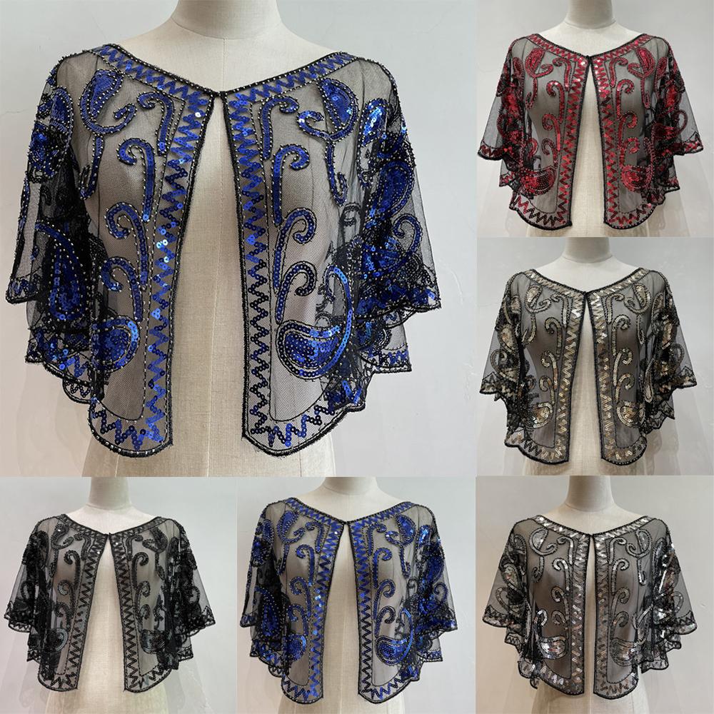 Evening Party Cape Vintage Sequin Retro Sequin Shawl