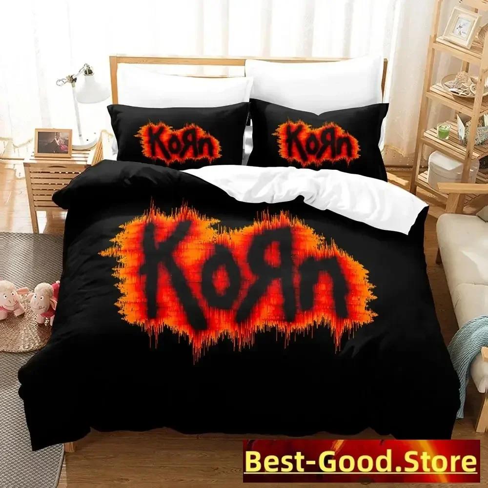 Korn rock Комплект постельного белья Печатный комплект с наволочкой Пододеяльник Мягкий Односпальный Двуспальный Queen Super King Размер Спальня