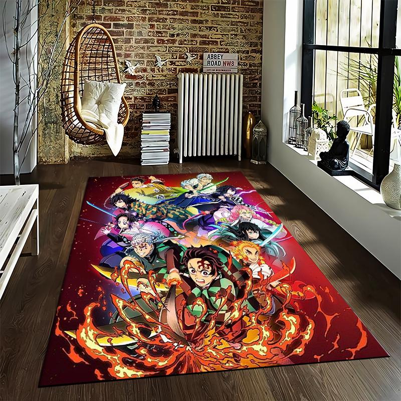 Anime Characters Designed floor mat, suitable as a non-slip mat for the living room or bedroom sofa