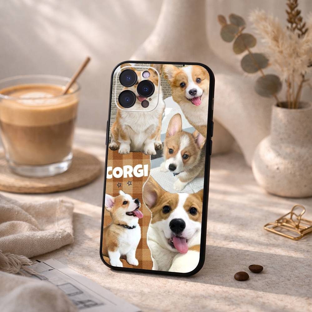 Corgi Pet Cute Dog Phone Case For iPhone17,16,15,14,13,12,Plus,Pro Max, 5G Others Soft Black Cover