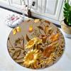 1 шт., круглые коврики с золотым цветочным принтом, водостойкий нескользящий толстый мягкий напольный коврик, сверхпрочный комфортный коврик для кухни