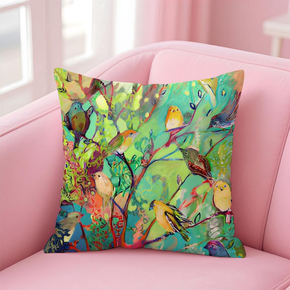 Bold Stunning Anime Abstract Paint Colorful Cushion Cover Linen Pillowcase Cover Soft Decor for Sofa Home Room