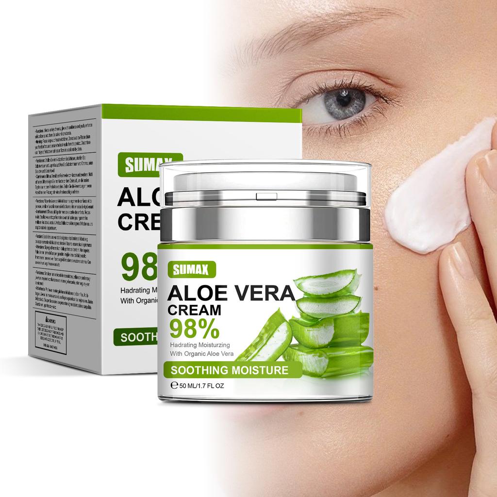 Крем в баночке 98% Алоэ Вера 50 мл Гладкая Нежная Сияющая и Прозрачная Быстрое Впитывание Кожей Ретинол Сыворотка Против Старения