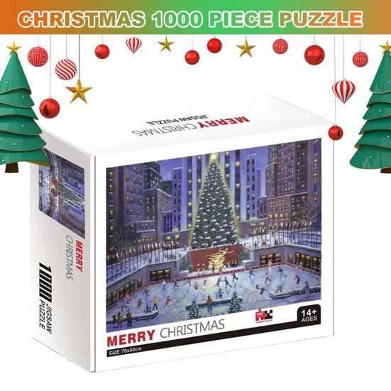 1000 шт./набор рождественских пазлов рождественская елка Санта-Клаус головоломка украшение для детей взрослых образовательные
