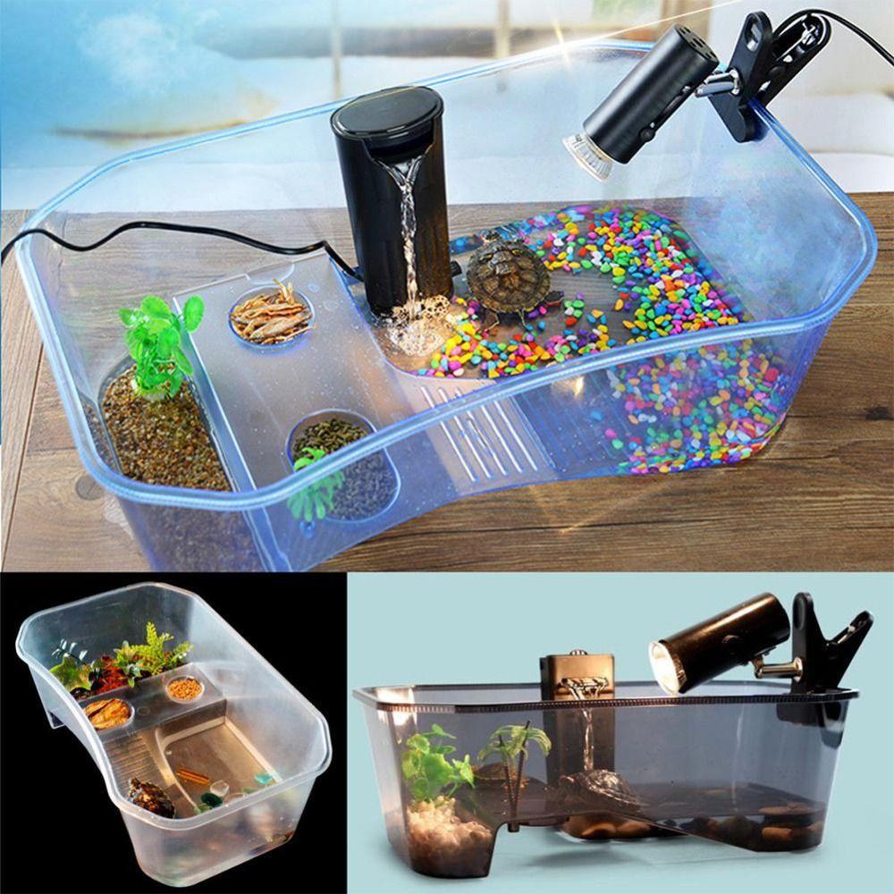 Открытый тип аквариума для черепах Water Land двойного назначения для рептилий Черепаха Виварий Box Home