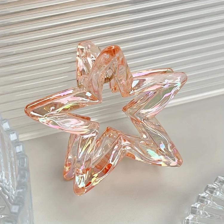 Красочная полая заколка-акула-звезда Сладкая заколка для полусобранных волос Милая заколка-хвост в форме пятиконечной звезды Модная заколка для волос