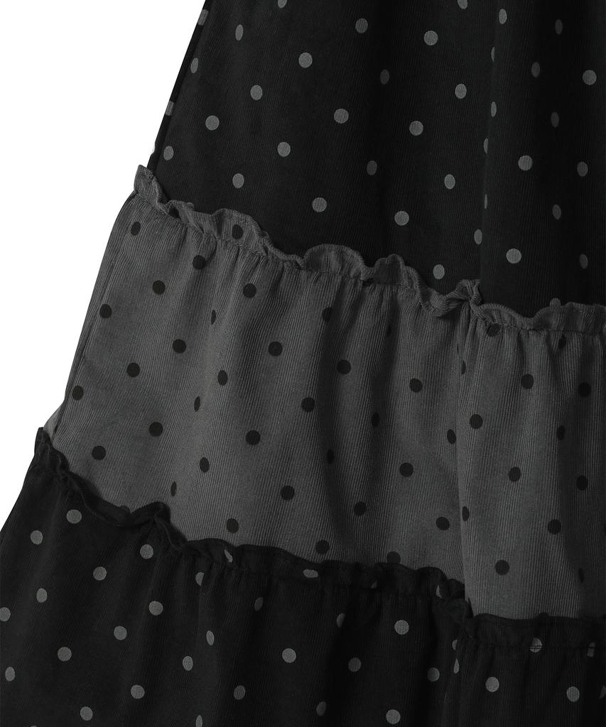 Baup Vintage Frill Skirt [Black Dots]