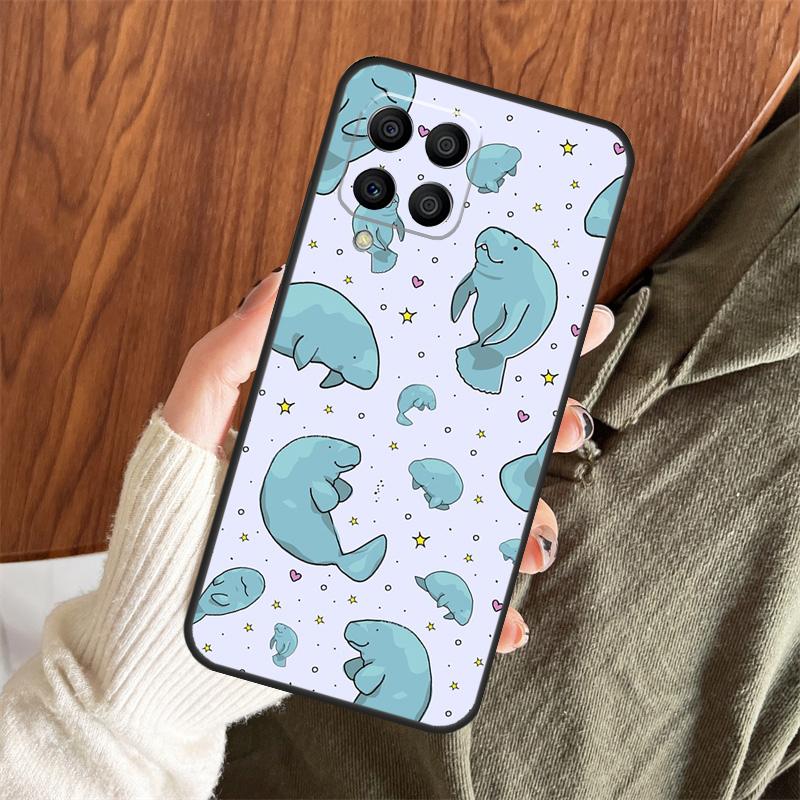 Cute Baby Manatee Case For Samsung Galaxy M12 M32 M52 M35 M55 M15 M11 M13 M14 M06 M16 M36 M56 M31 M53 M34 M54