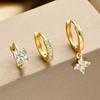 Luxury Cubic Zirconia Earring Clips Set for Women Delicate Gold Color Ear Stack Jewelry Minimalist Piercing Accessories Gifts