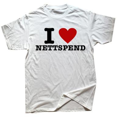 Черный юмор Письма Я люблю NETTSPEND Смешная футболка с принтом Я люблю Nettspend Графическая футболка Женская Мужская Хлопок Короткий рукав