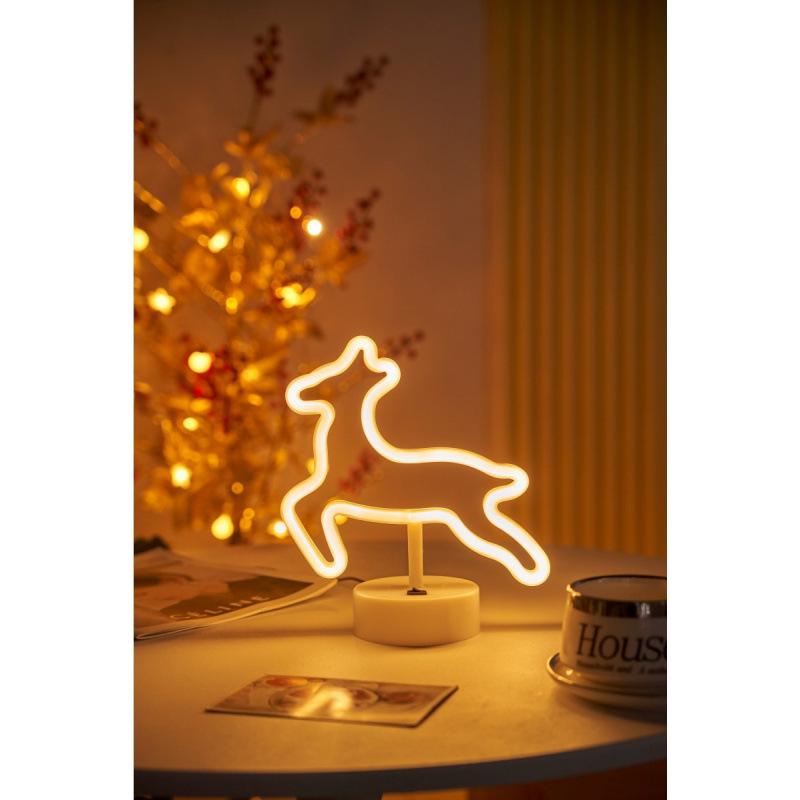 Креативный светодиодный неоновый светильник в форме сердца - Романтичная настольная лампа для декора спальни