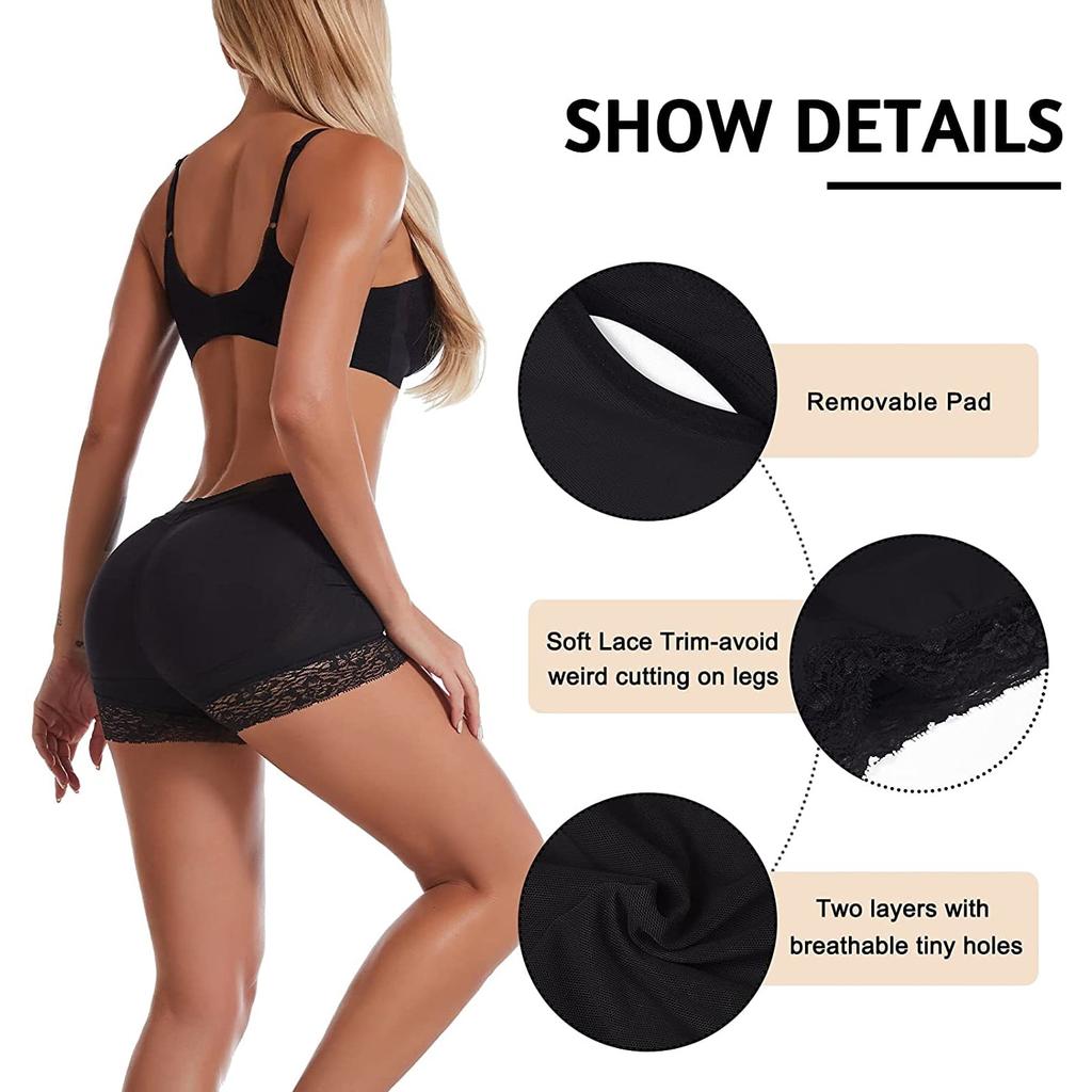 Женские кружевные трусики с подкладкой для ягодиц, бесшовные трусики для коррекции бедер, кружевное нижнее белье для мальчиков с контролем живота