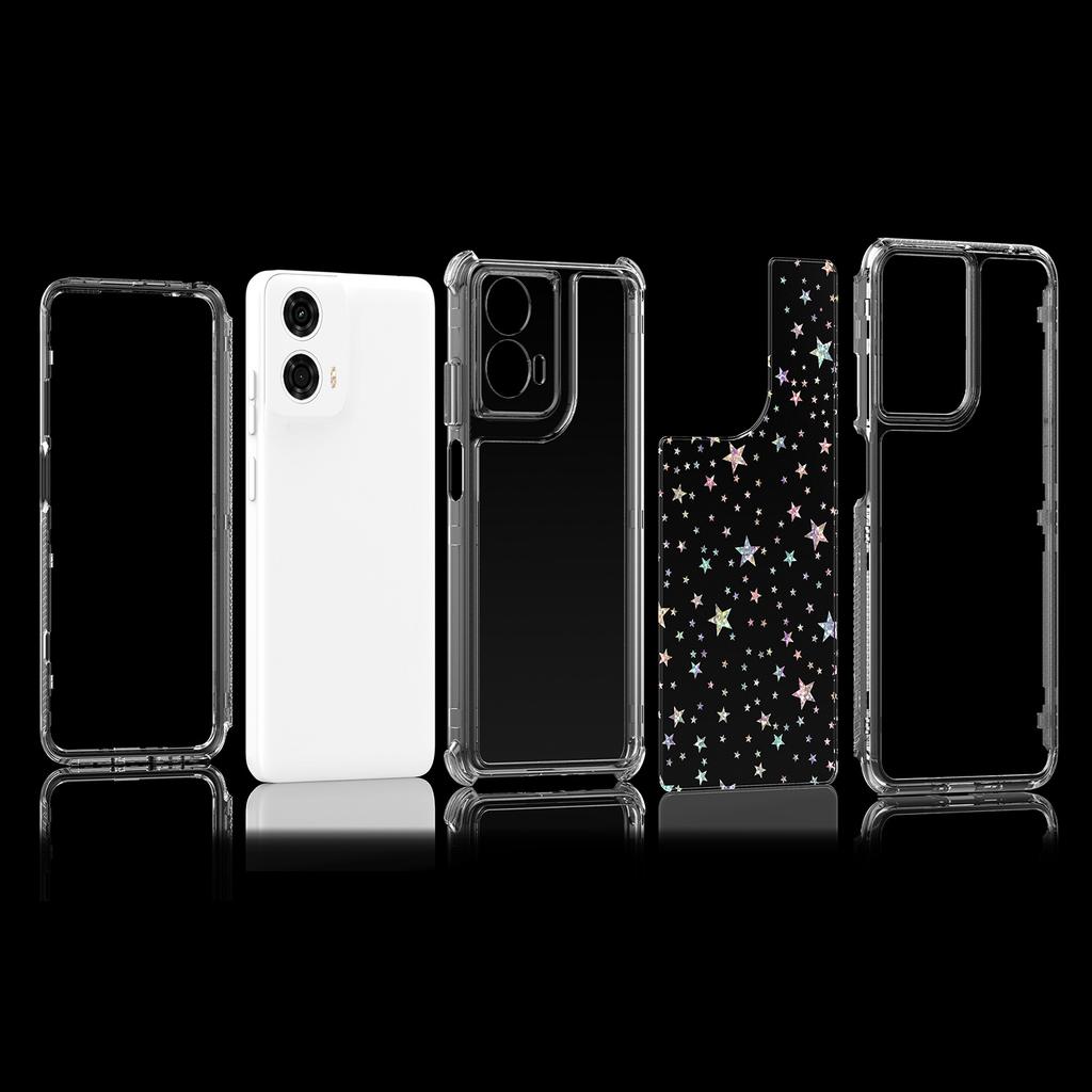 Для Motorola Moto G24 Power Чехол Точные вырезы Акриловый ТПУ Прозрачный чехол для телефона с пленкой с лазерной печатью