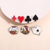 Брошь-карточка из покерной серии: Пики, Трефы, Бубны, Черви Металлический значок на лацкан.