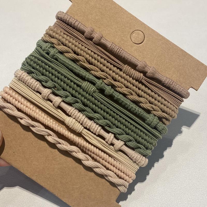 12 шт. Бохо браслет резинки для волос для женщин эластичные резинки для волос для девочек черный браслет веревка для волос держатель для хвостика повязки для волос