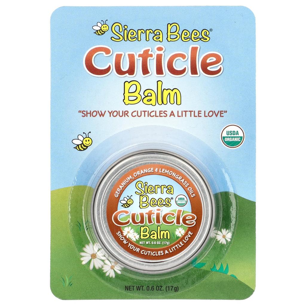 Sierra Bees Cuticle Care Balm, Geranium, Orange & Lemongrass, 0.6 Oz (17 G)