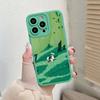 Мультяшный зеленый газон пригородный отдых чехол для телефона для IPhone 14 11 12 13 Pro Max 7 8 14 Plus SE2 XR XS X винтажный милый мягкий чехол