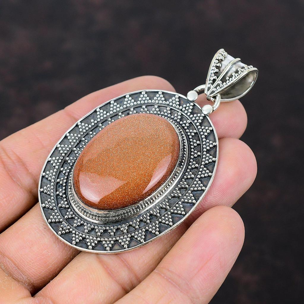Подвеска Sun Sitara Подвеска из натурального драгоценного камня Подвеска из стерлингового серебра 925 пробы Красивые антикварные украшения ручной работы Подарок на день матери Винтажная подвеска