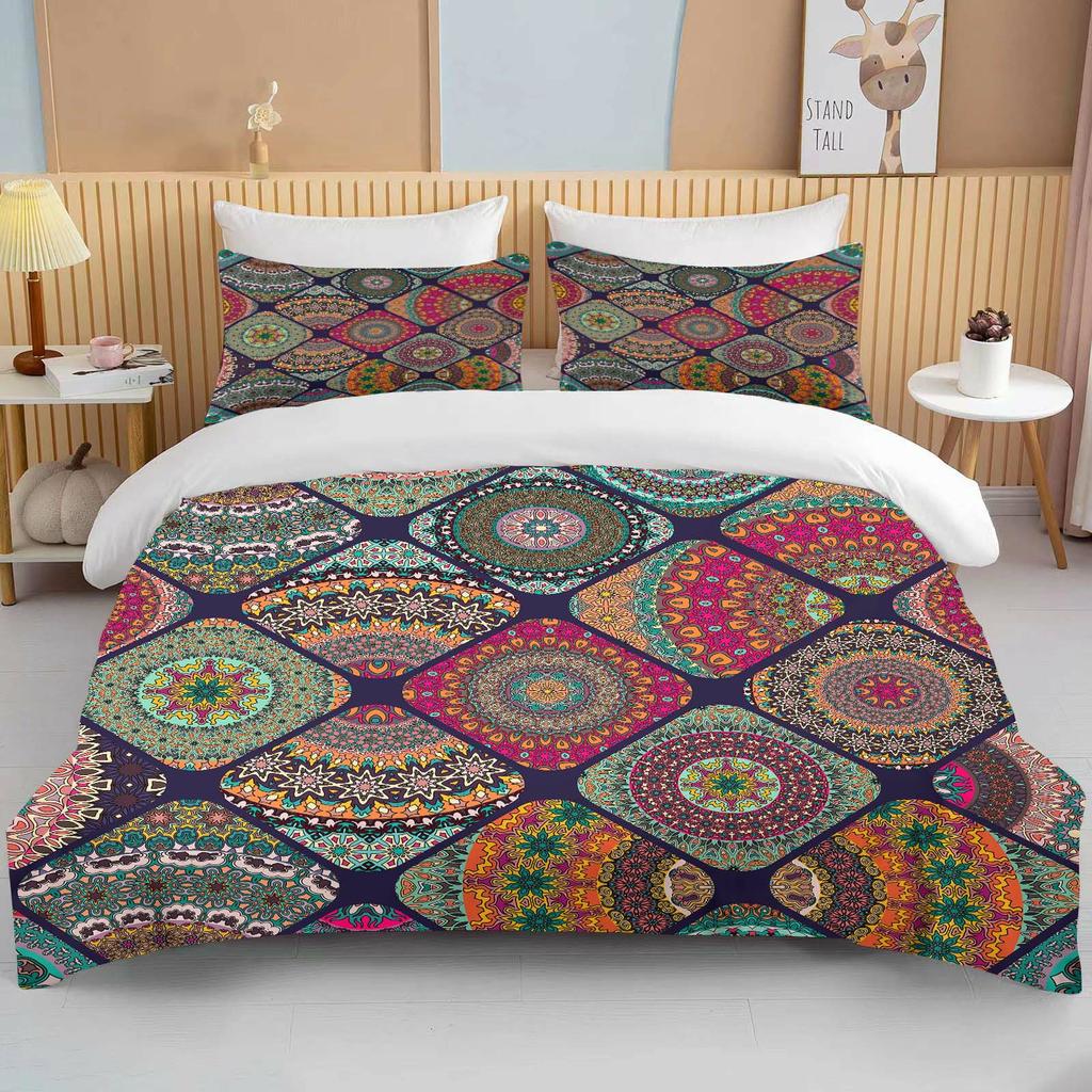 10 Размеров Комплект Постельного Белья с Принтом Мандалы Мультяшный Аниме Пододеяльник Покрывало для Одеяла Мальчики Девочки Дети Взрослые Полуторный Кинг Подарки