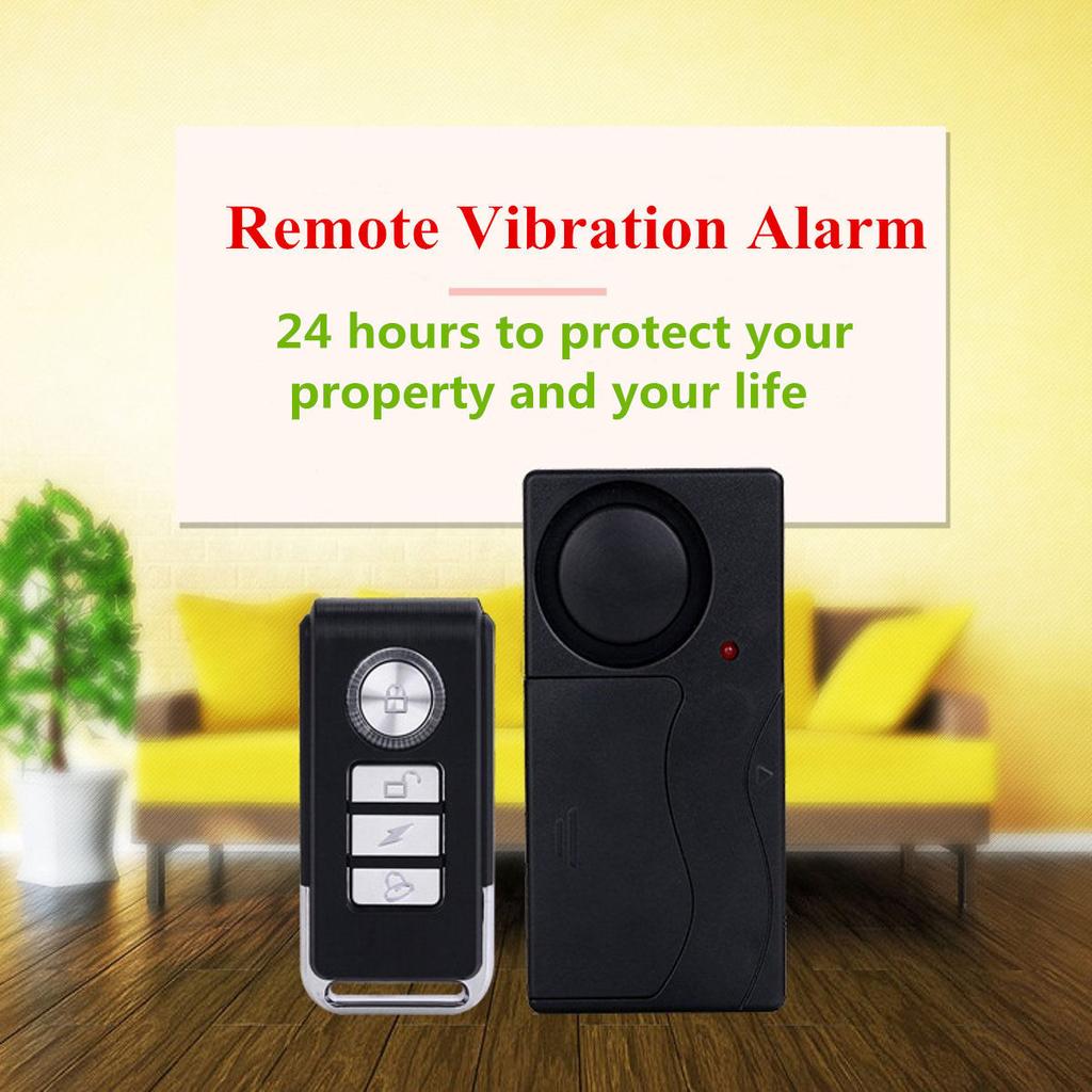 Car Anti-Theft Vibration Alarm 108dB Car Vibration Sound Light Alarm Wireless Remote Vibration Sensor Vehicle Security Alarm