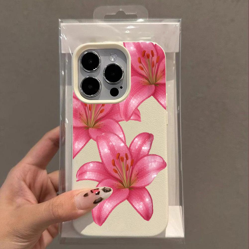 Роскошный Чехол для Телефона с Узором из Кожи Личи 'Gorgeous Luxury Flowers' Для Redmi Note 14 13 12 11 10 9 8 Pro Plus 4G 5G Ударопрочный Чехол