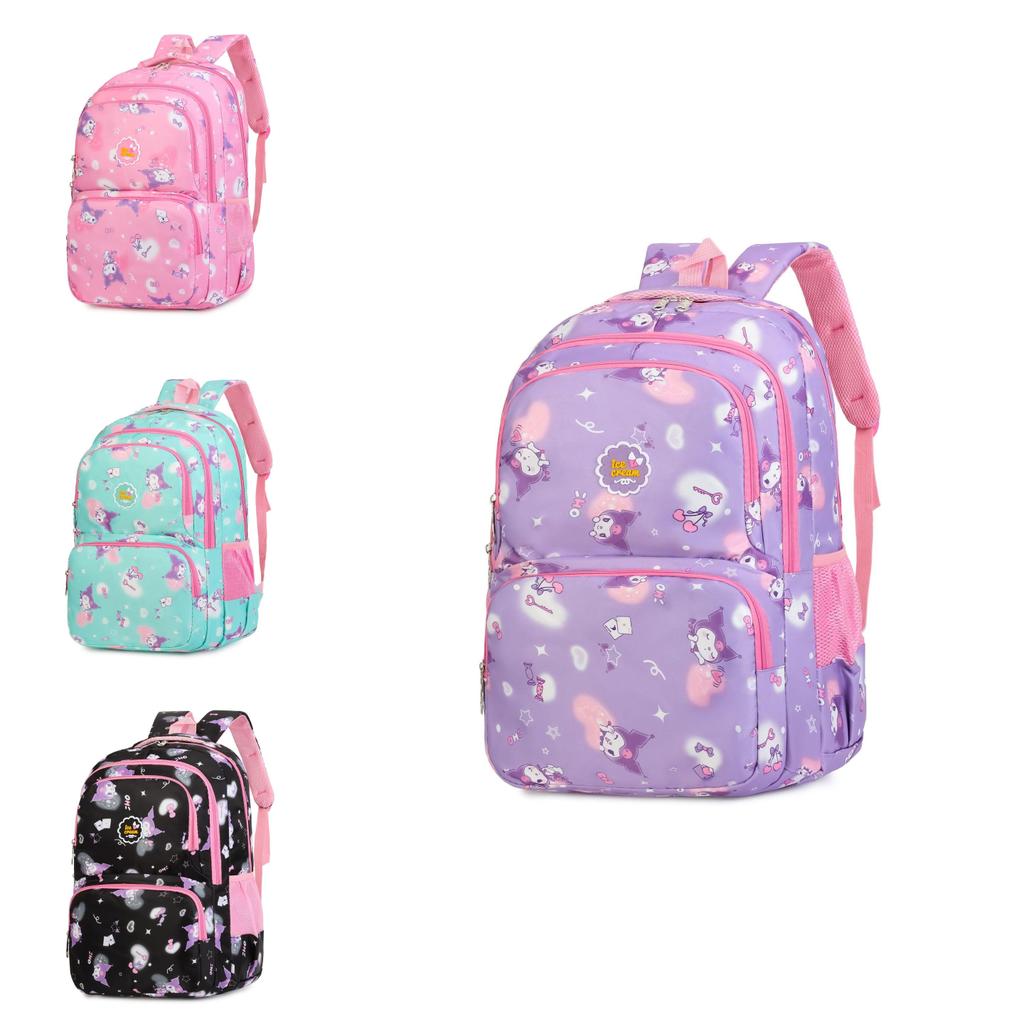 Kuromi Pattern Student Backpack With Breathable Oxford Fabric For Casual School Use