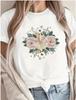 Модная женская креативная красочная футболка с цветочным принтом, забавная повседневная футболка с круглым вырезом и короткими рукавами, летняя женская футболка
