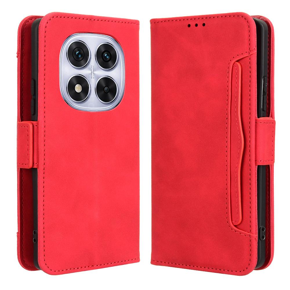 Кожаный чехол-книжка для Xiaomi Redmi Note 14 Pro+ 5G/Note 14 Pro 5G/Poco X7 5G с несколькими отделениями для карт