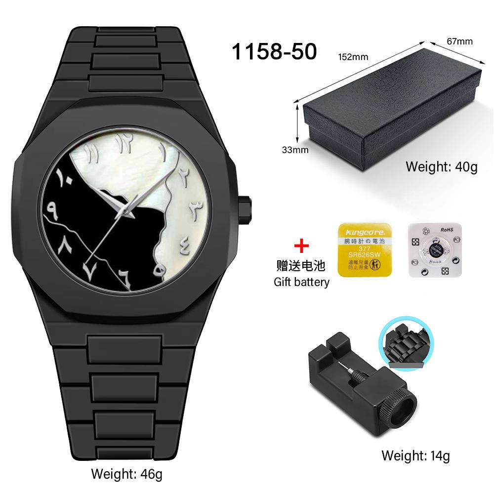 Classic Men's Watch Plastic Granular Belt Business Exquisite Waterproof Explosive Matte Oil Quartz Watch Fashion