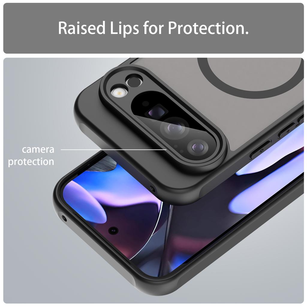 Матовый противоударный чехол-щит для Google Pixel 9 10 Pro XL 9A 10A, с магнитом для беспроводной зарядки, мягкий ТПУ-каркас, пластиковая крышка для телефона
