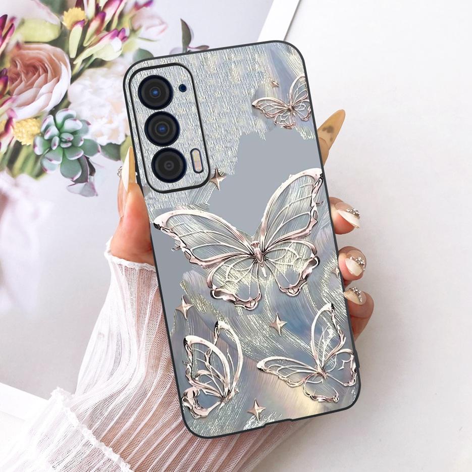 For Motorola Edge 2021 Case XT2141-1 Luxury Butterfly Tree Painted Cover Soft Silicone Case For Motorola Edge 2021 Edge2021 Bags