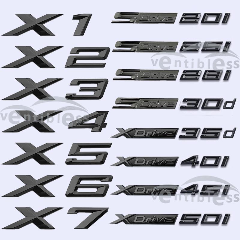NEW Car Letters Trunk Badge Sticker For THE X1 E84 X2 F48 X3 E83 G01 F25 X4 F26 G02 X5 E53 F15 E70 X6 E71 X7 F16 Emblem