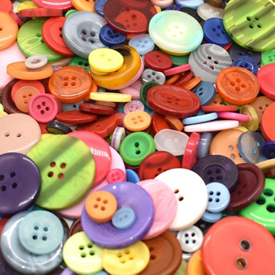 202Pcs Mixed Size Resin Buttons, 0.7-2.5cm Multicolor Round – Bulk Set for DIY Sewing, Knitting, Scrapbooking & Clothing ZSY