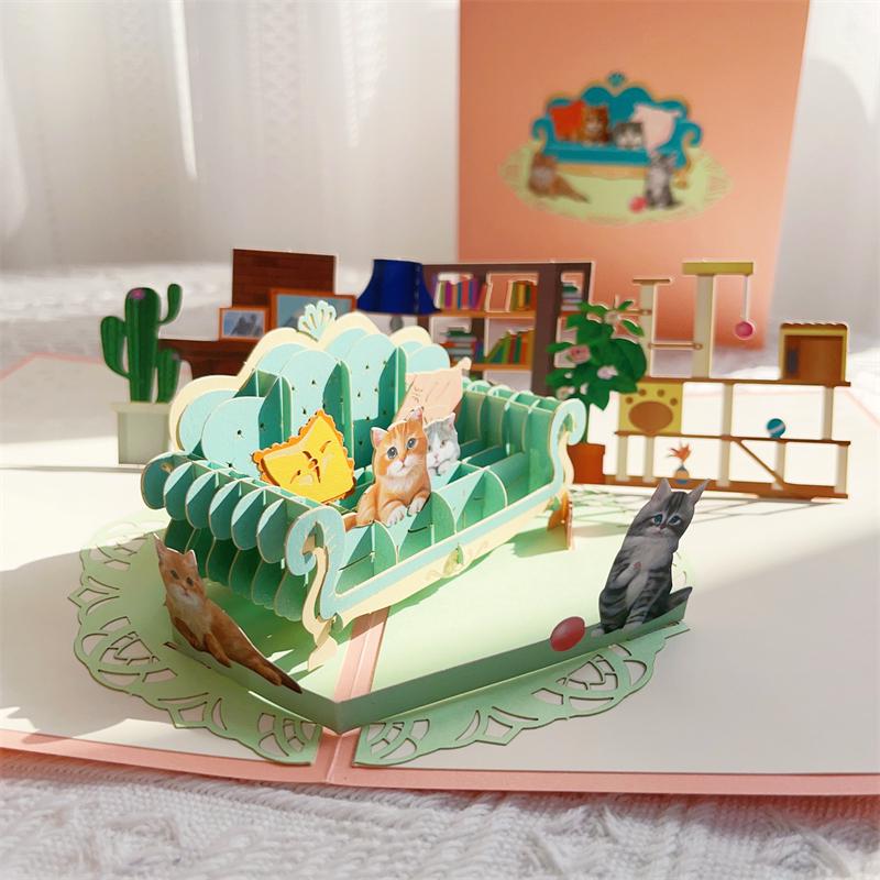 Сияющий павлин 3D Pop-Up открытка - Мечтательный день рождения, Праздник, Общее поздравление, День учителя