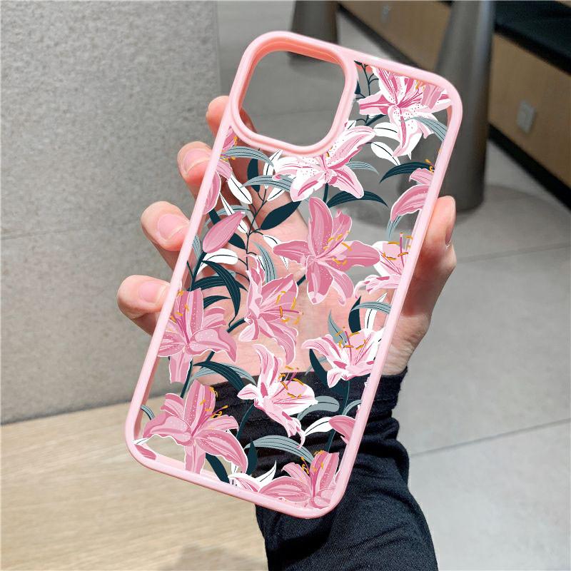 INS Чехол для телефона с принтом цветов Нарцисс для IPhone 11 13 12 14 Pro Max 13 Mini X XR XS MAX 7 8 14 Plus Милый Цветочный Лилия Прозрачный Чехол