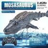 New Children's Remote Control Dinosaur Mosasaur Diving Toy Rc Boat with Light Spray Suitable for Swimming Pool Lake Bathroom Bathing Toy Gift