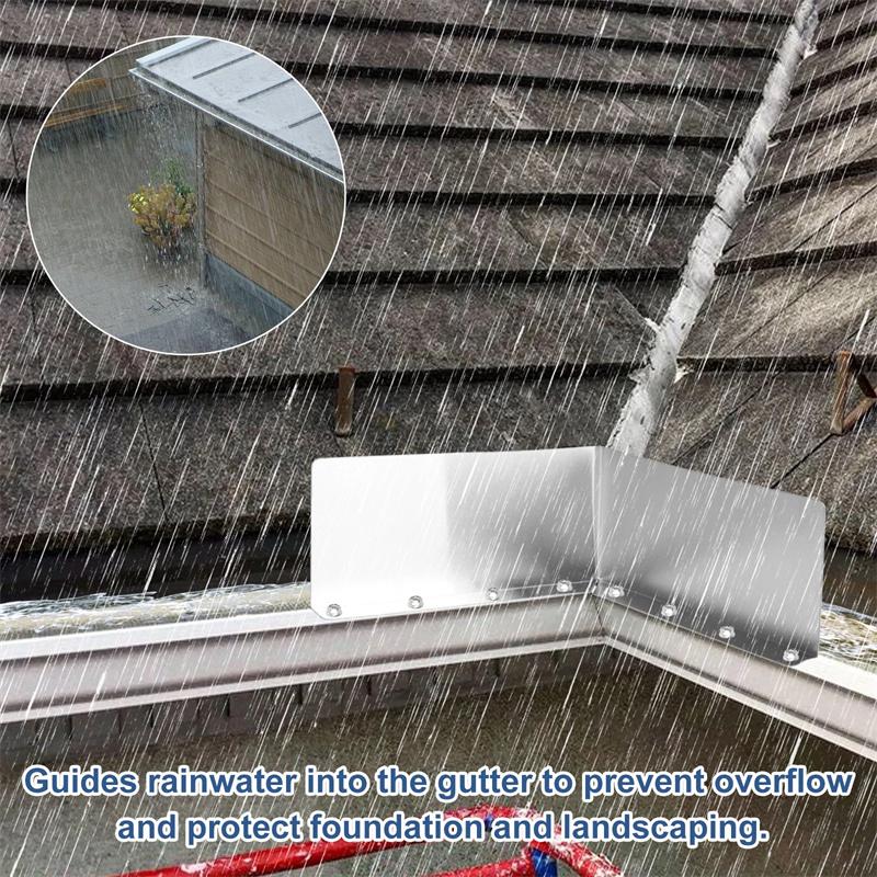 4 шт. Защита от брызг для желоба водосточной доли, Защита желоба от капель дождя, Защита желоба от капель дождя для углов скатных крыш дома
