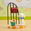 Small 3d Fresh Resin Cartoon Dog Display Figurine With Flower Basket Gift For
