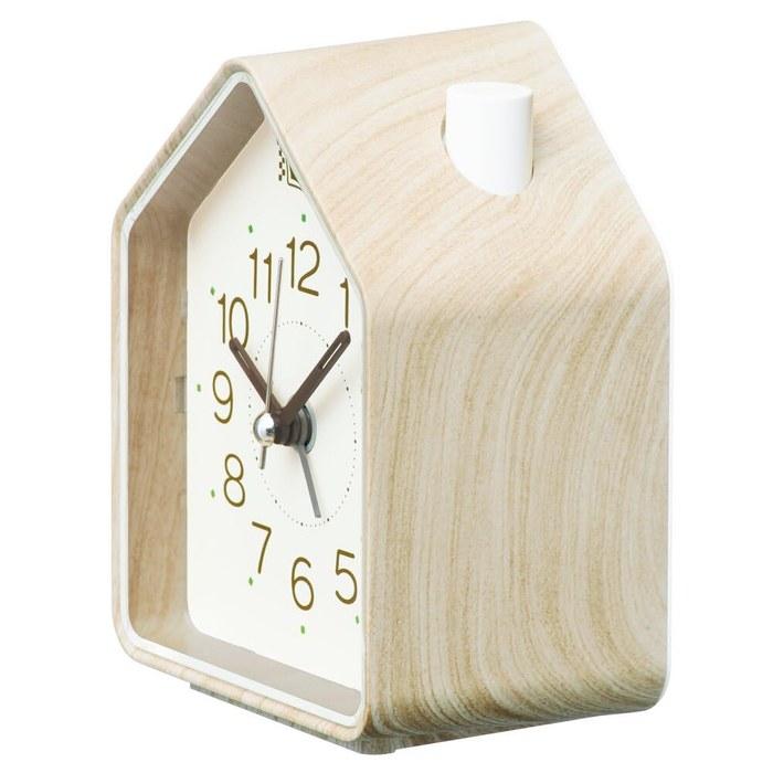 Seiko Clock Alarm Clock Analog Light Brown Wood Grain 110x86x63mm PYXIS NR453A Light Brown Wood Grain