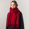 100 Pure Wool Scarves Women's Winter High-end Cashmere Oversized Shawl Gift
