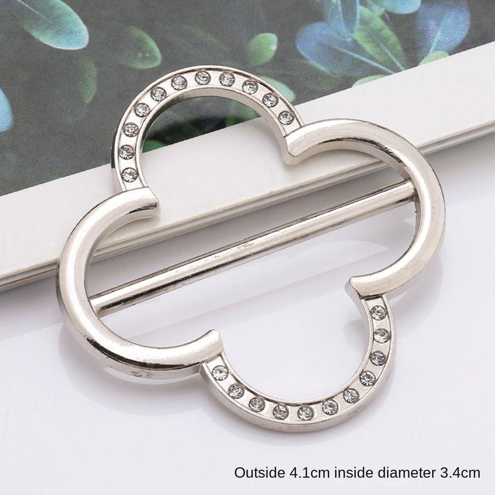 Rhinestone Tie Clips Pearl Shirt Clip Buckle Fashion Shirt Clip  for Women Lady